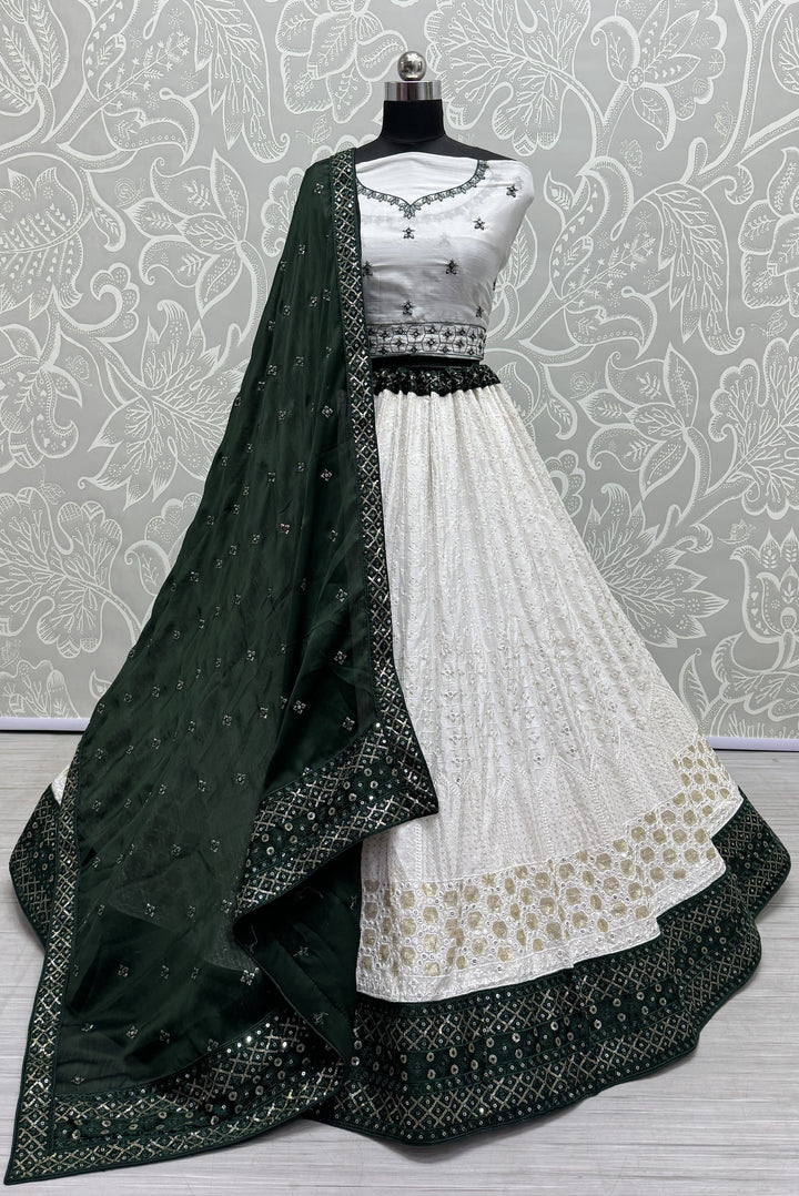 Georgette Lehenga with Thread & Sequin Embroidery | Wedding & Festive Wear