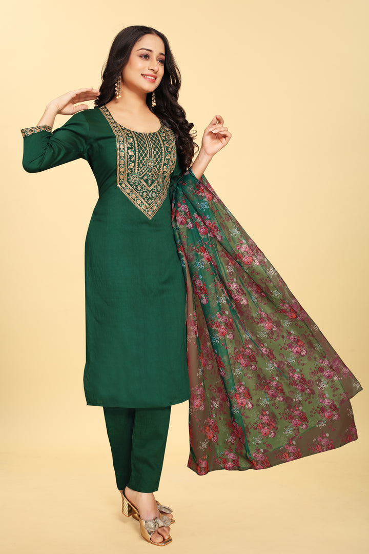 Elegant Party Wear Salwar Suit in Silk Fabric | Designer Salwar Kameez for Weddings and Special Occasions