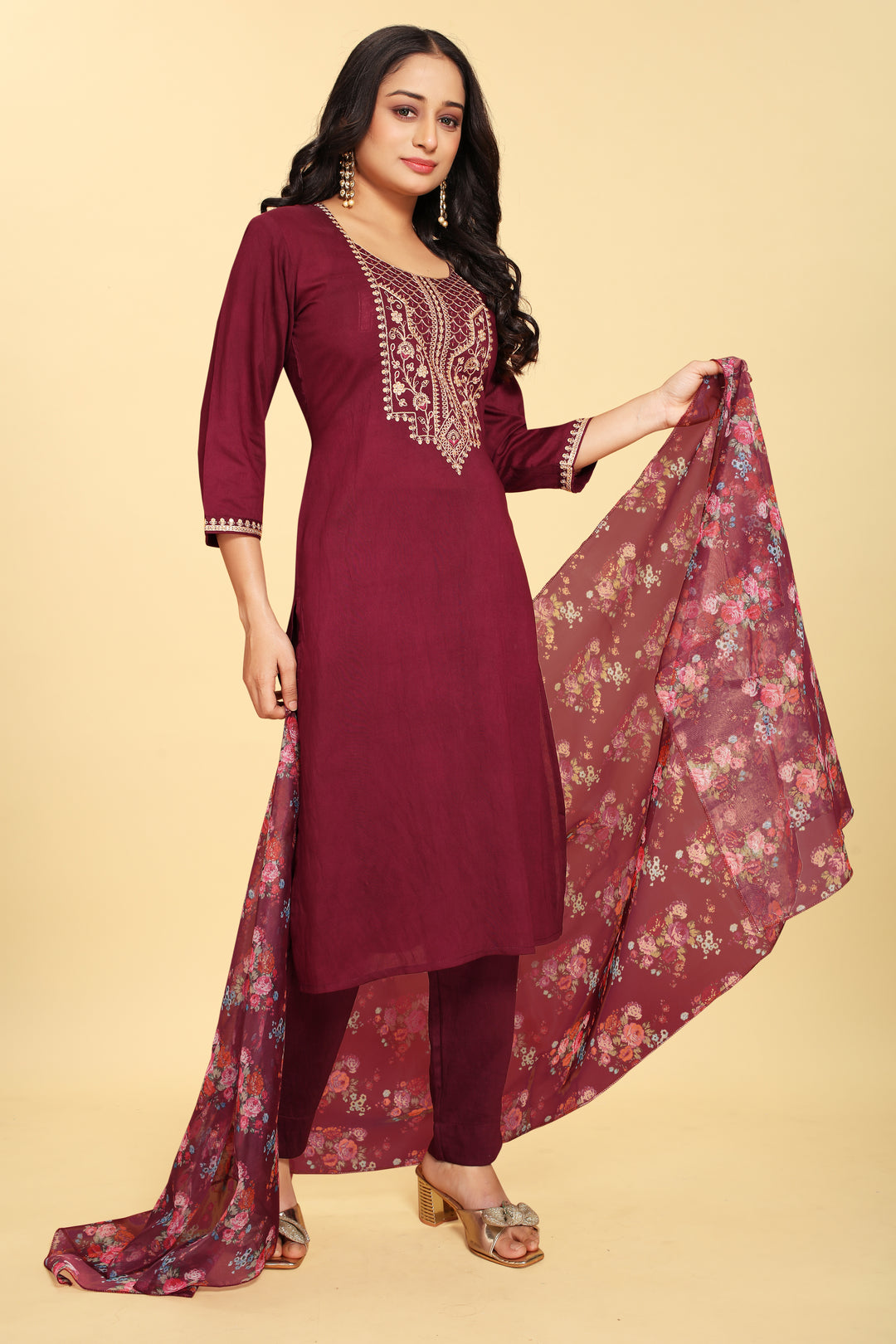 Elegant Party Wear Salwar Suit in Silk Fabric | Designer Salwar Kameez for Weddings and Special Occasions