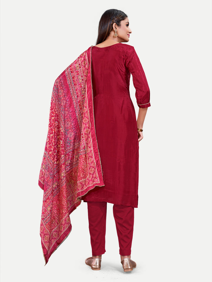 Sophisticated Upada Silk Salwar Kameez with Elegant Embroidery | Traditional Ethnic Wear for Women