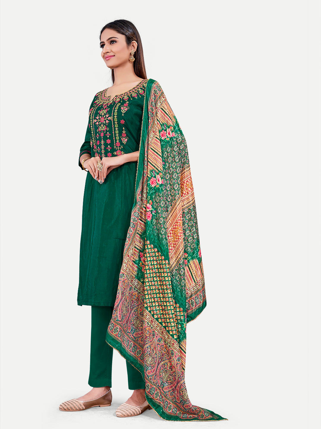 Sophisticated Upada Silk Salwar Kameez with Elegant Embroidery | Traditional Ethnic Wear for Women