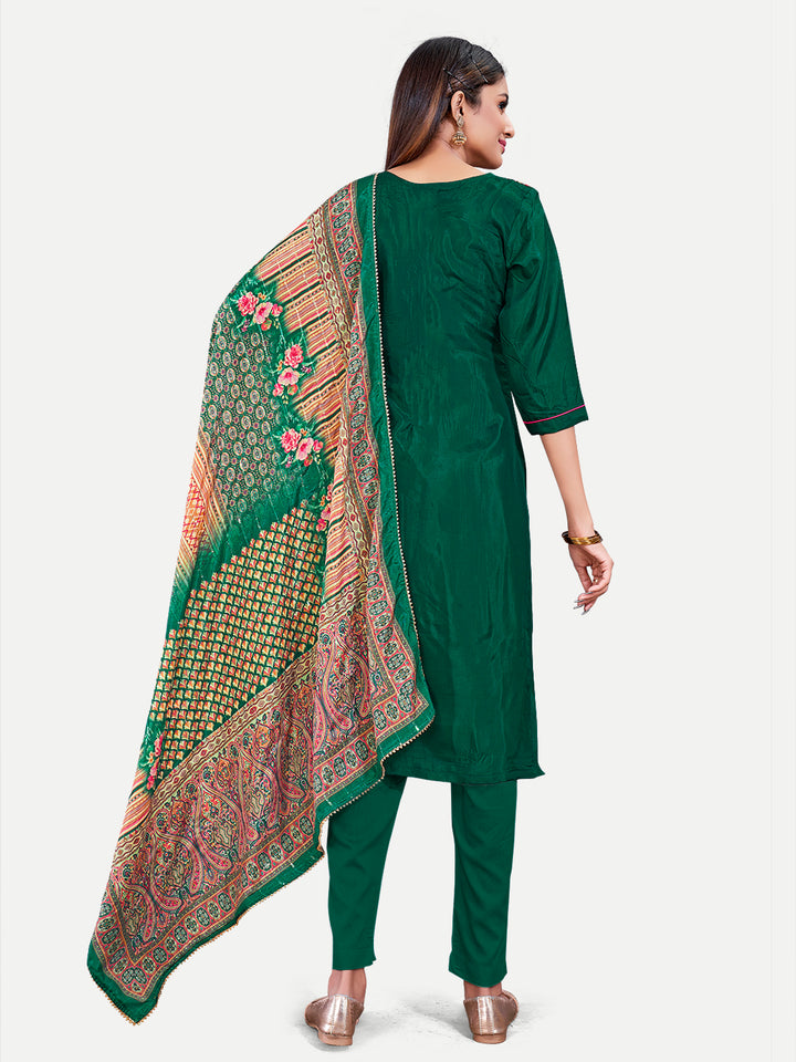 Sophisticated Upada Silk Salwar Kameez with Elegant Embroidery | Traditional Ethnic Wear for Women