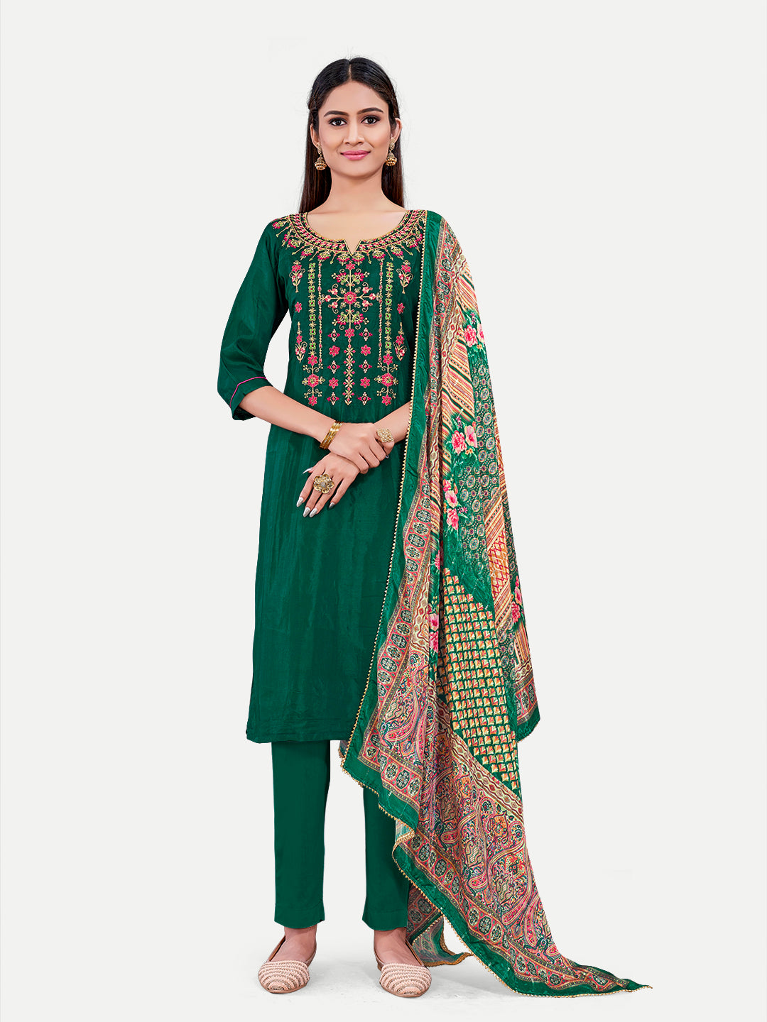 Sophisticated Upada Silk Salwar Kameez with Elegant Embroidery | Traditional Ethnic Wear for Women