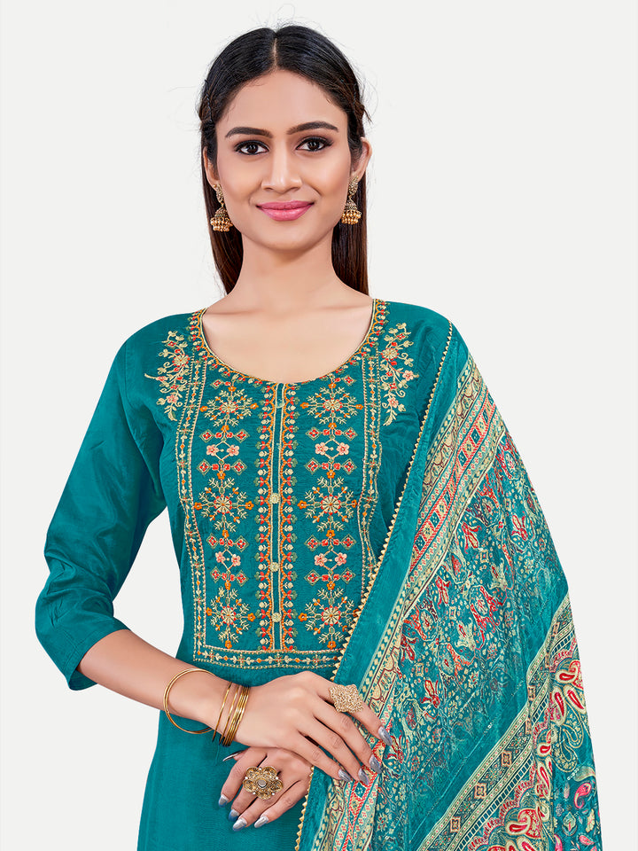 Sophisticated Upada Silk Salwar Kameez with Elegant Embroidery | Traditional Ethnic Wear for Women