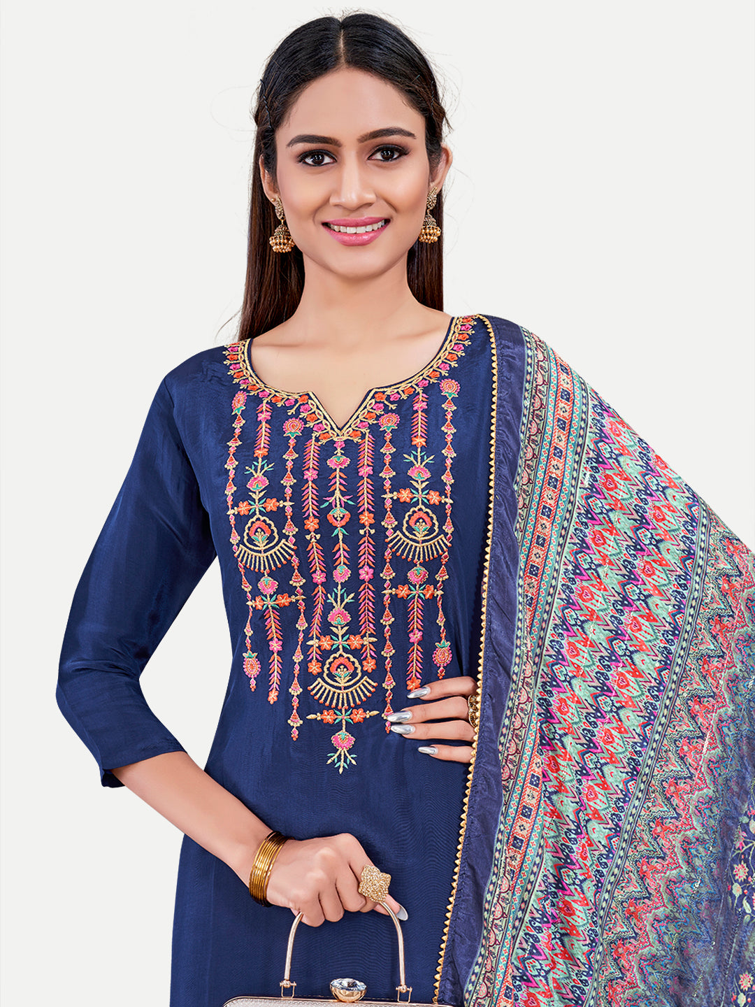 Sophisticated Upada Silk Salwar Kameez with Elegant Embroidery | Traditional Ethnic Wear for Women