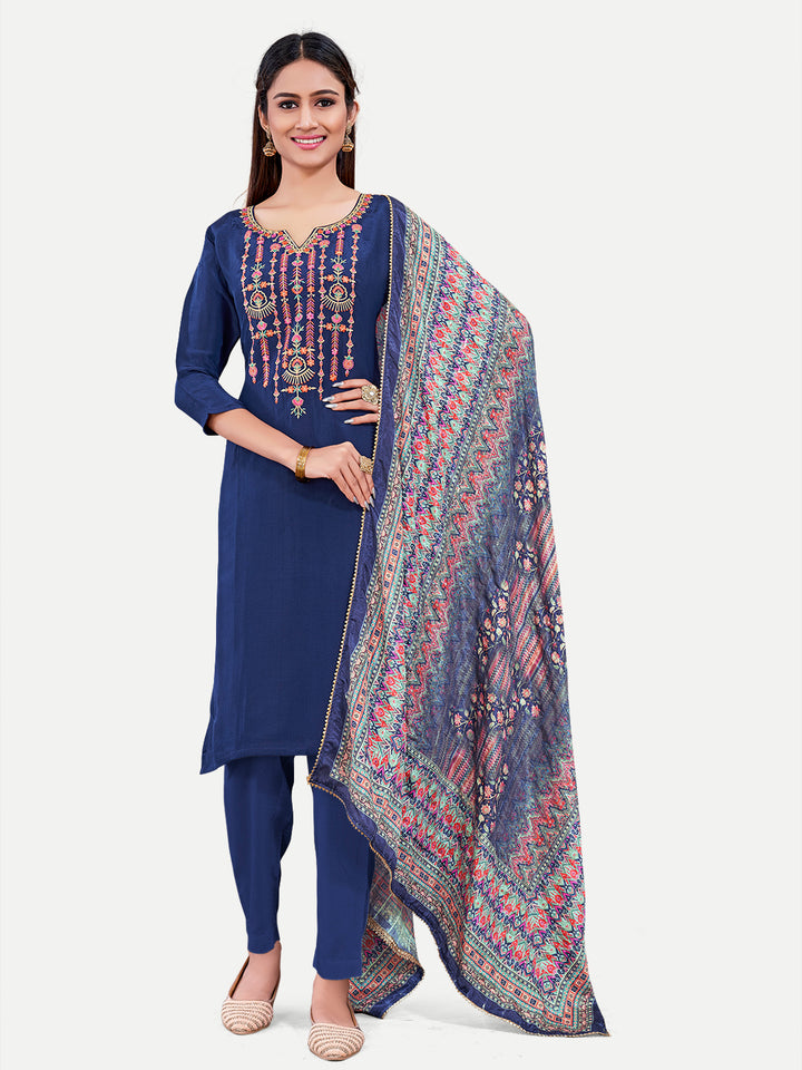 Sophisticated Upada Silk Salwar Kameez with Elegant Embroidery | Traditional Ethnic Wear for Women