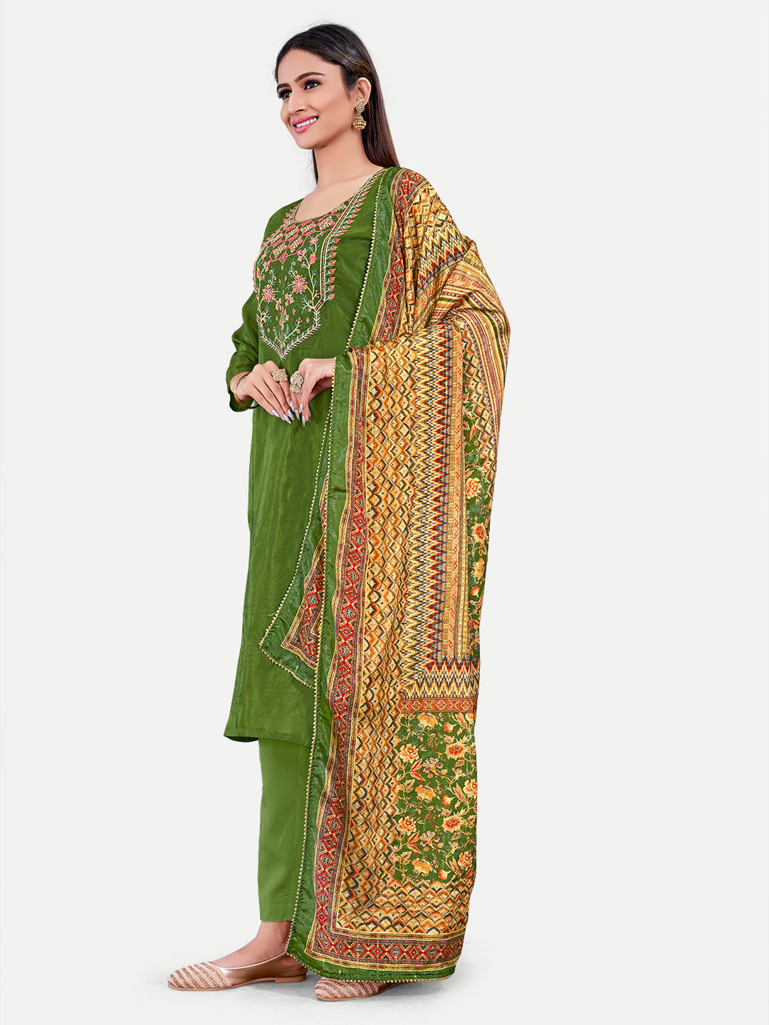 Sophisticated Upada Silk Salwar Kameez with Elegant Embroidery | Traditional Ethnic Wear for Women