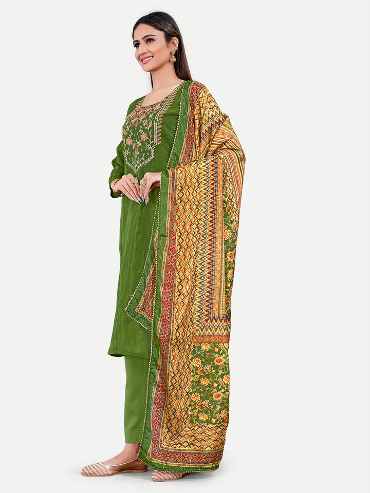 Sophisticated Upada Silk Salwar Kameez with Elegant Embroidery | Traditional Ethnic Wear for Women