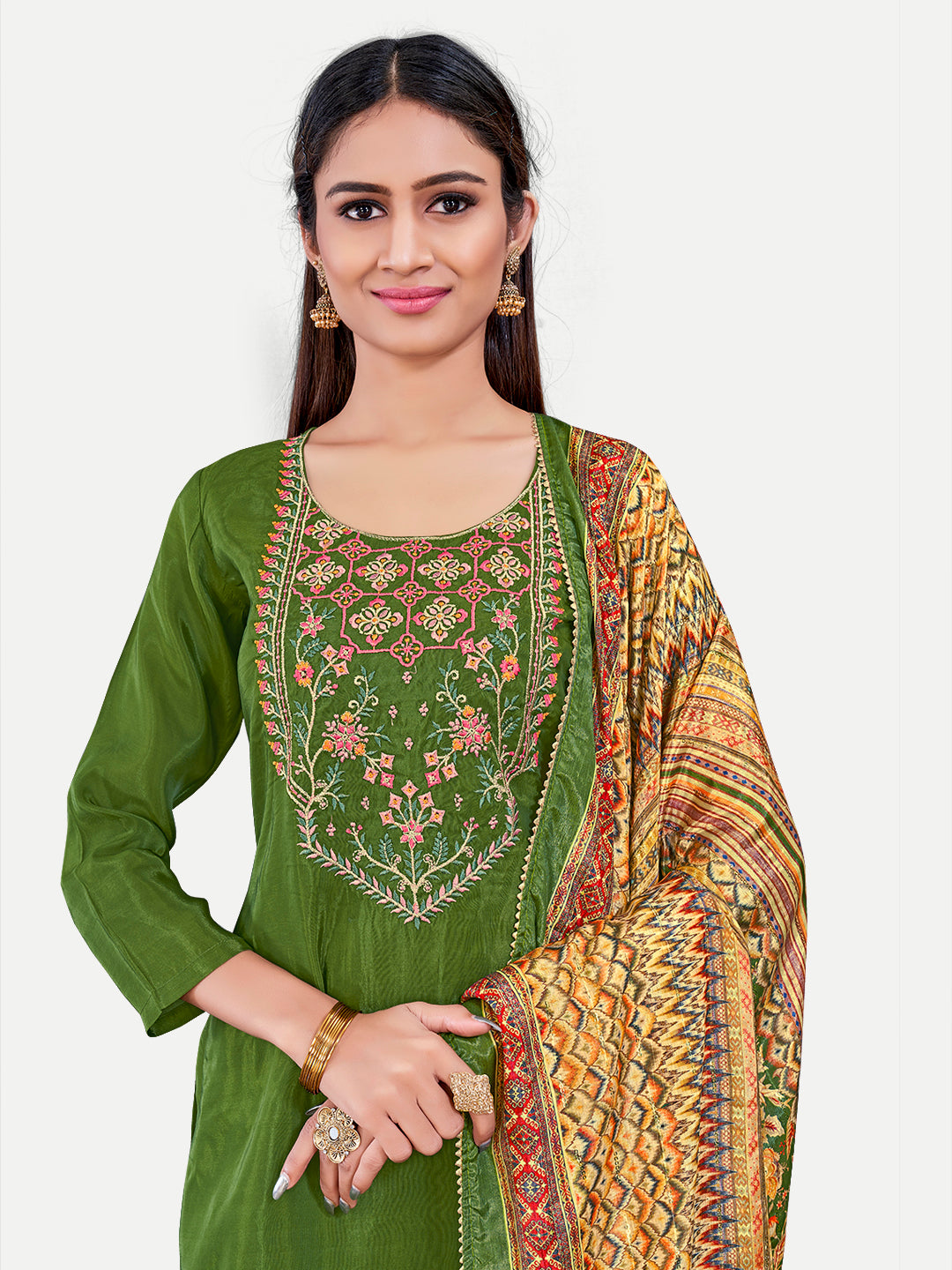 Sophisticated Upada Silk Salwar Kameez with Elegant Embroidery | Traditional Ethnic Wear for Women