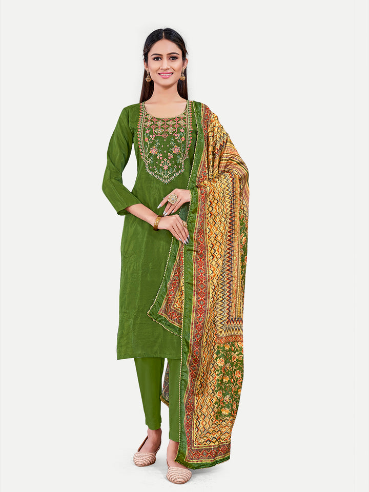 Sophisticated Upada Silk Salwar Kameez with Elegant Embroidery | Traditional Ethnic Wear for Women