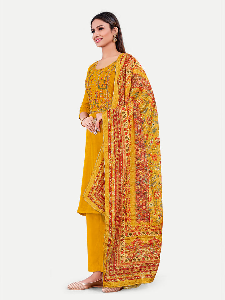 Sophisticated Upada Silk Salwar Kameez with Elegant Embroidery | Traditional Ethnic Wear for Women