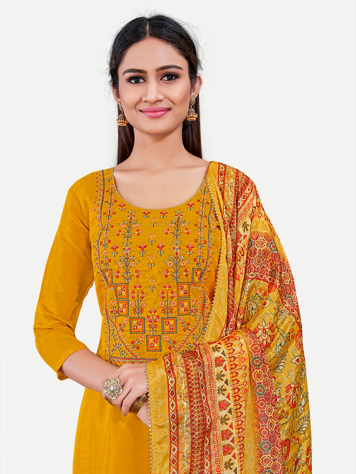 Sophisticated Upada Silk Salwar Kameez with Elegant Embroidery | Traditional Ethnic Wear for Women