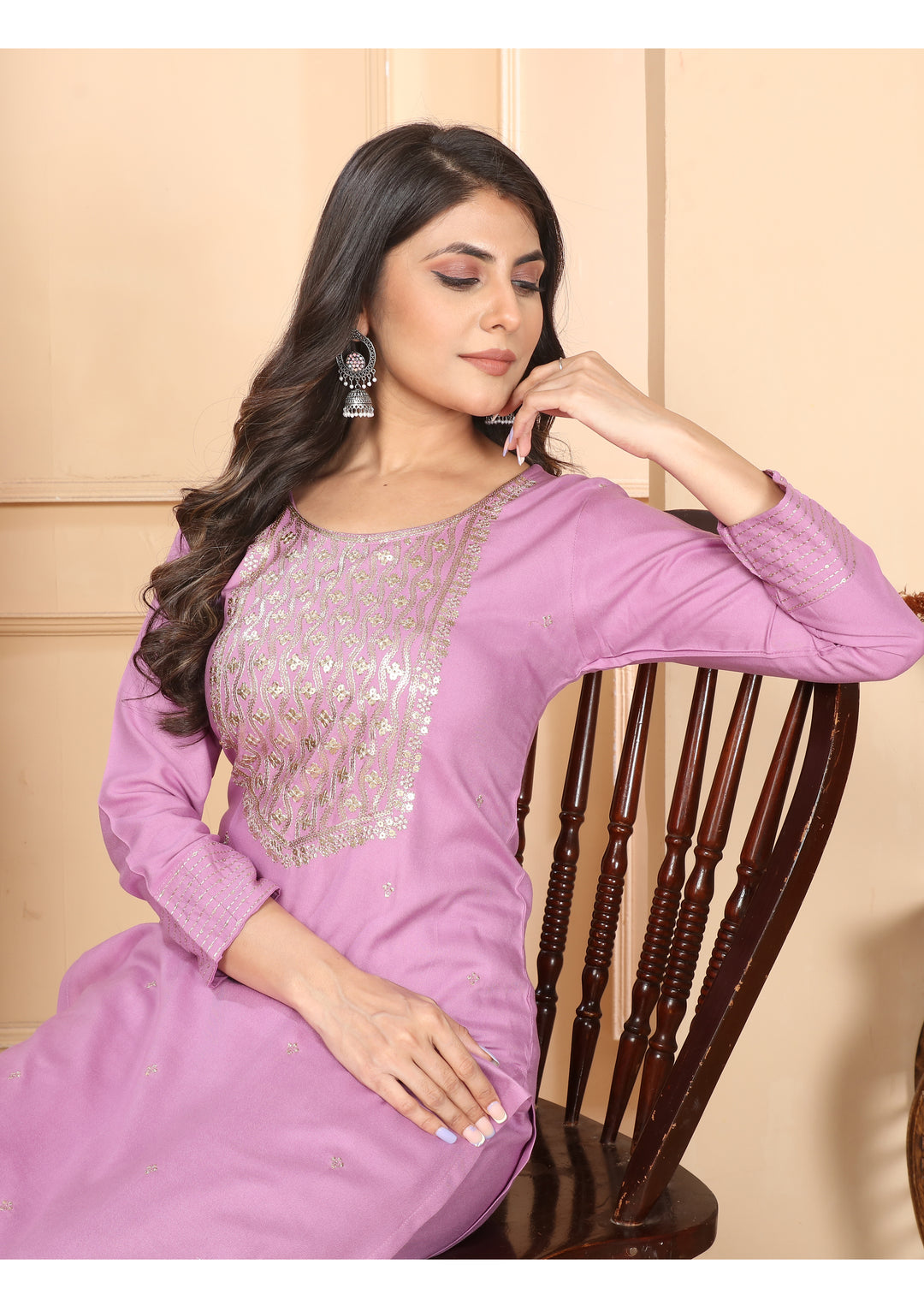 Elegant Rayon Salwar Kameez with Intricate Embroidery and Matching Dupatta