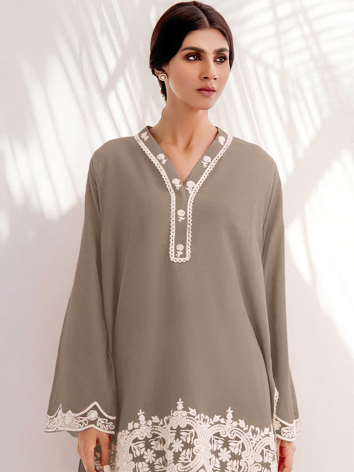 Designer Kurti Set for Women | Embroidery Work | Elegant V Neck & Full Sleeves