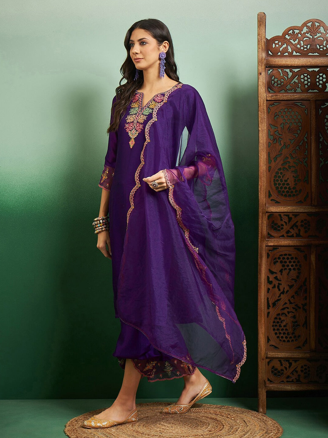 Stunning Chanderi Salwar Kameez with Embroidery | Perfect for Festive Wear