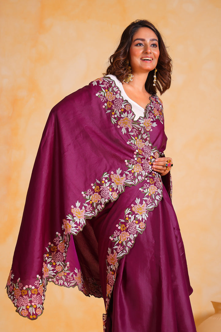 Designer Tussar Silk Saree | Embroidered Art Silk Blouse for Special Events