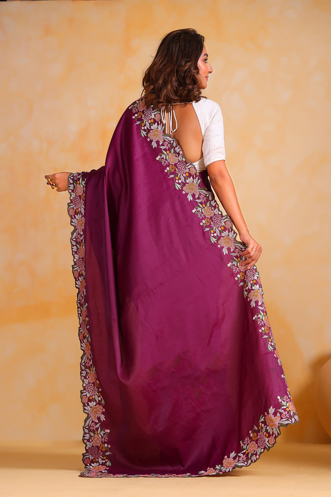 Designer Tussar Silk Saree | Embroidered Art Silk Blouse for Special Events