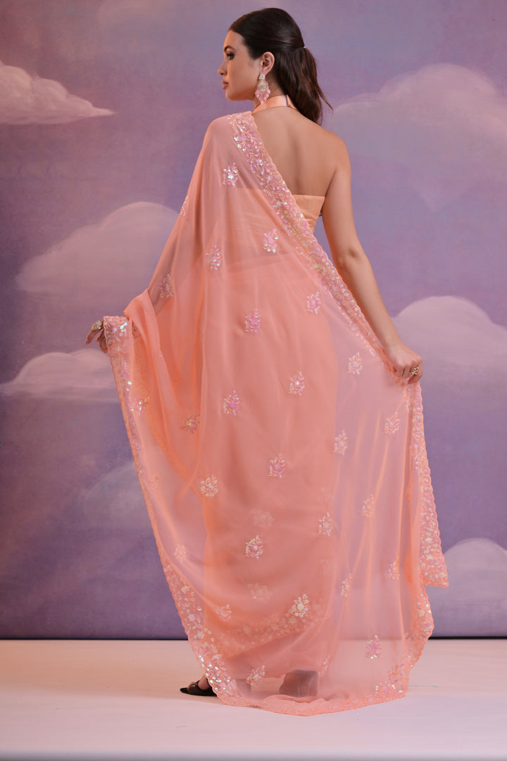 Designer Georgette Saree with Embroidery | Perfect for Wedding & Events