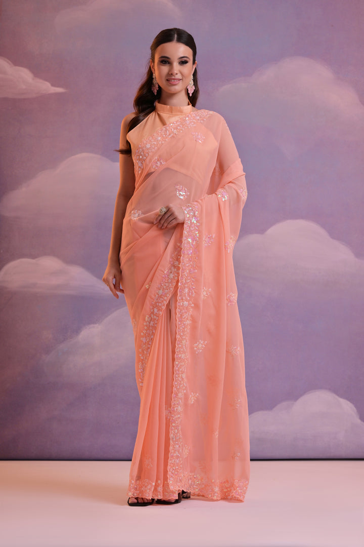 Designer Georgette Saree with Embroidery | Perfect for Wedding & Events