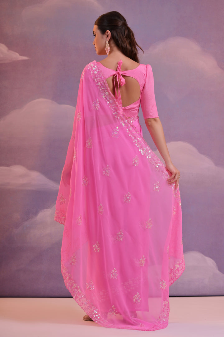 Designer Georgette Saree with Embroidery | Perfect for Wedding & Events