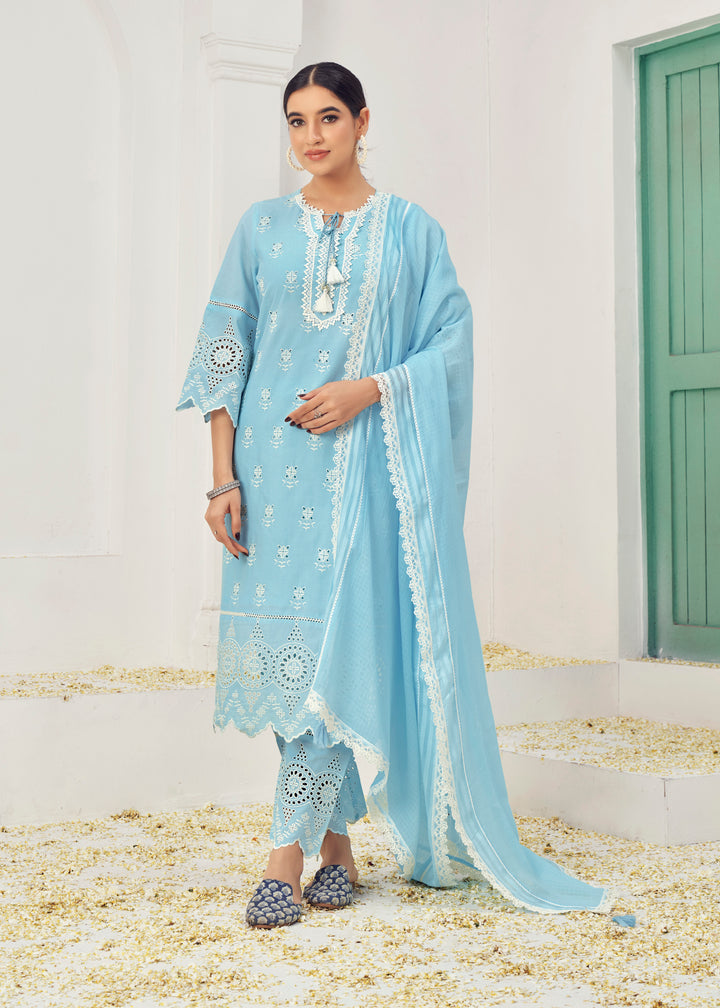 Stunning Cotton Salwar Kameez with Embroidery and Lace Detailing | Perfect Festive Wear