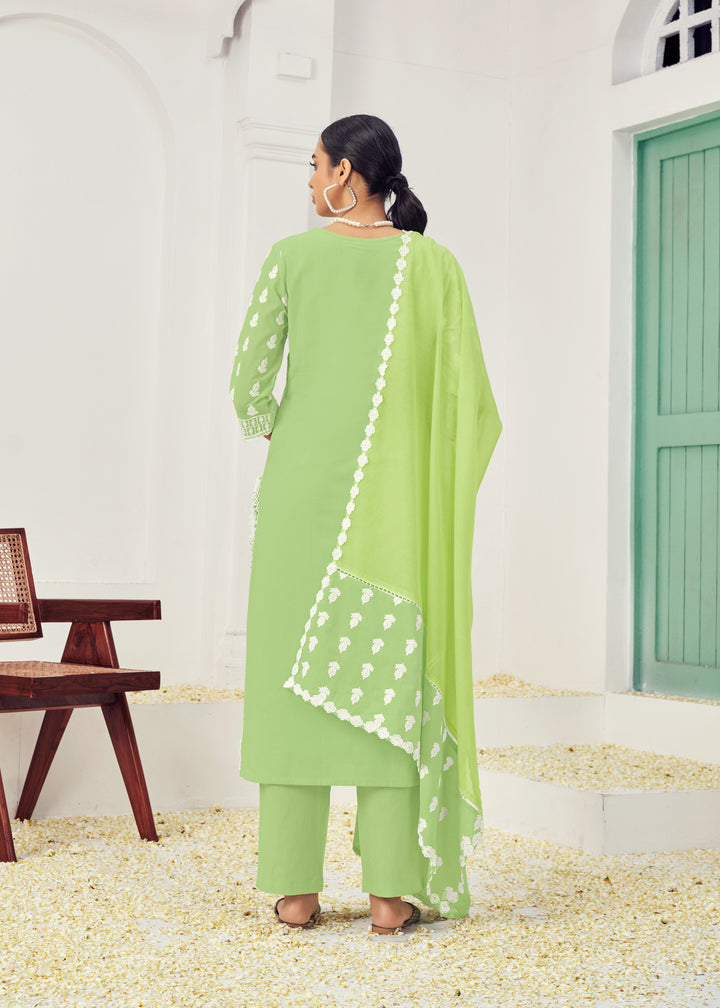 Stunning Cotton Salwar Kameez with Embroidery and Lace Detailing | Perfect Festive Wear