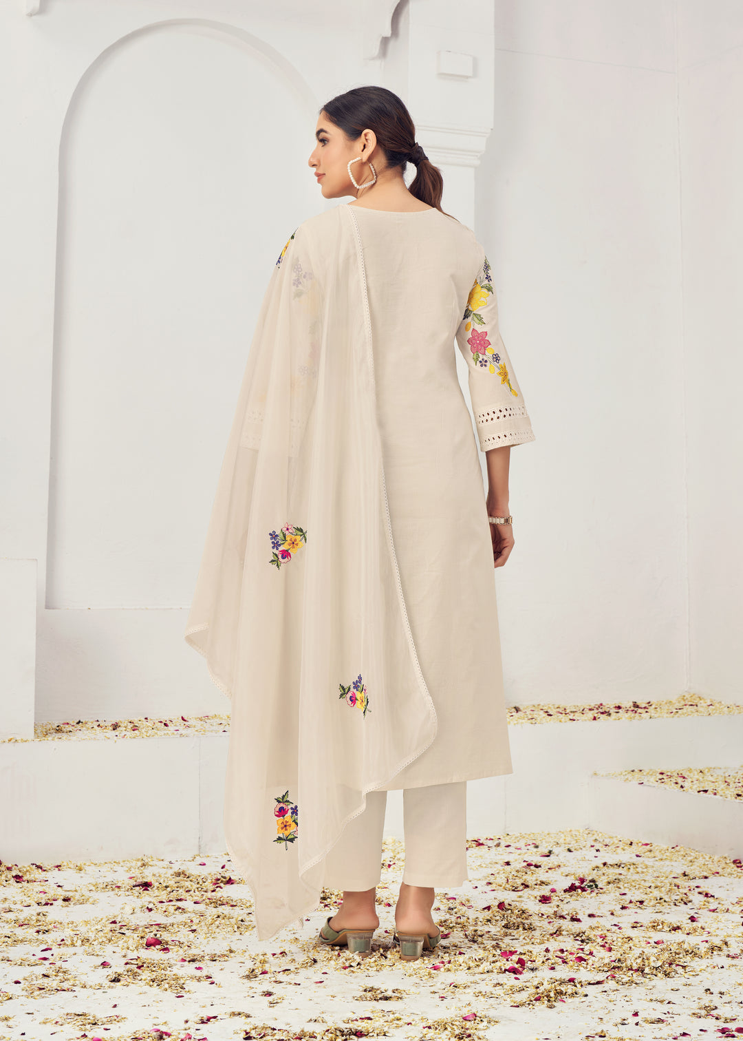 Stunning Cotton Salwar Kameez with Embroidery and Lace Detailing | Perfect Festive Wear