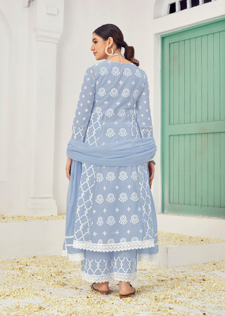 Stunning Cotton Salwar Kameez with Embroidery and Lace Detailing | Perfect Festive Wear