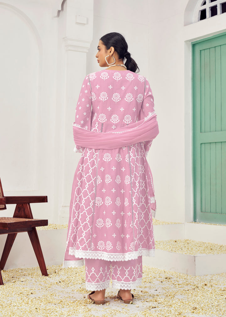 Stunning Cotton Salwar Kameez with Embroidery and Lace Detailing | Perfect Festive Wear