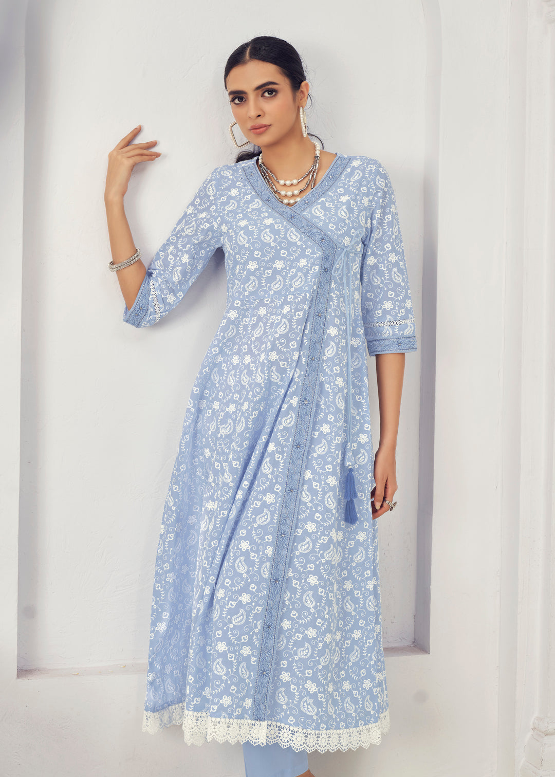 Stunning Cotton Salwar Kameez with Embroidery and Lace Detailing | Perfect Festive Wear