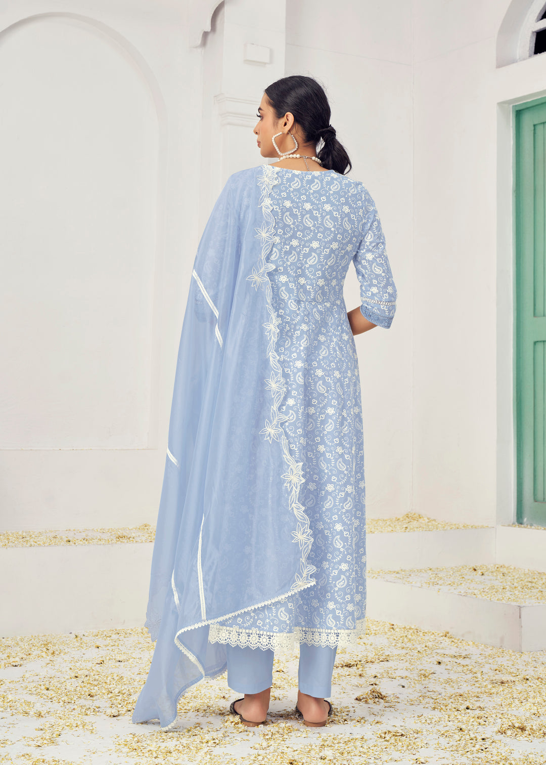 Stunning Cotton Salwar Kameez with Embroidery and Lace Detailing | Perfect Festive Wear