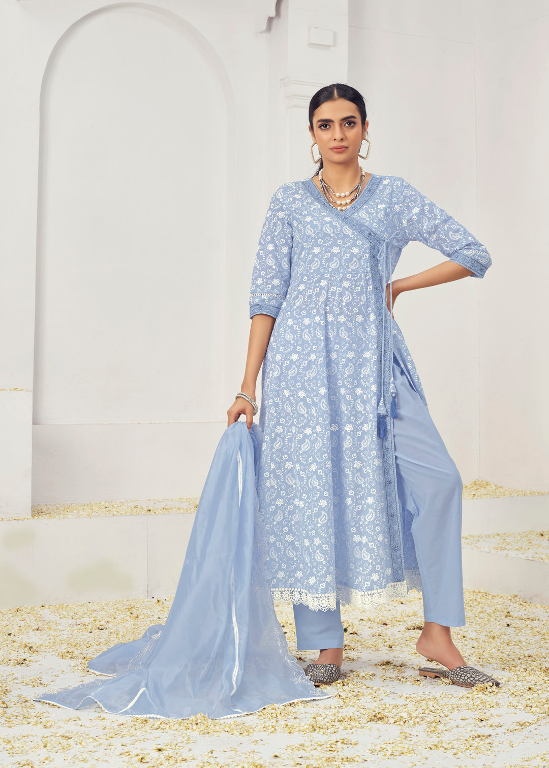 Stunning Cotton Salwar Kameez with Embroidery and Lace Detailing | Perfect Festive Wear