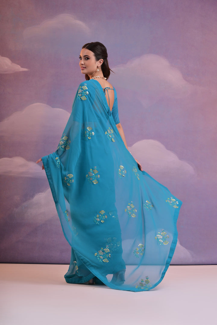 Designer Georgette Saree with Mono-Banglori Blouse | Special Event Elegance