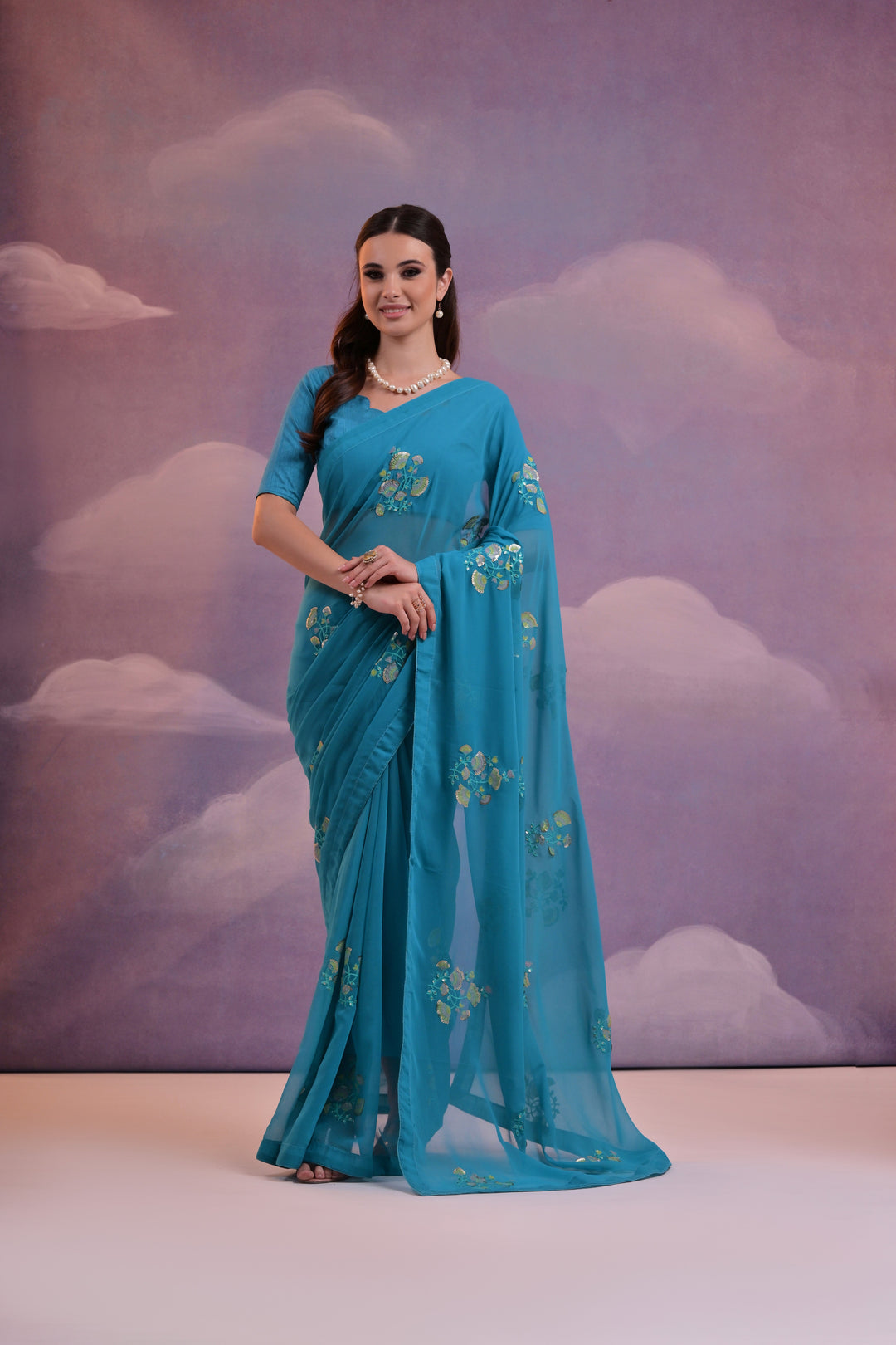 Designer Georgette Saree with Mono-Banglori Blouse | Special Event Elegance