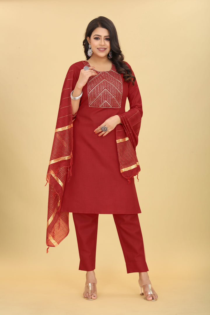 Elegant Cotton Magic Salwar Kameez with Embroidery | Elegant Ethnic Wear