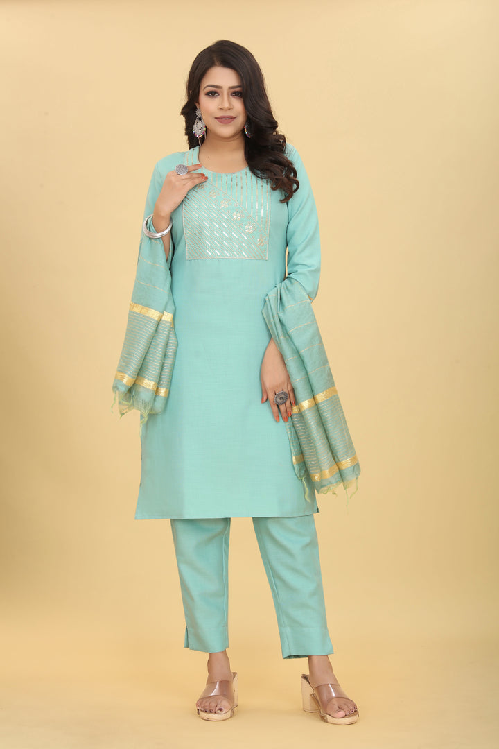 Elegant Cotton Magic Salwar Kameez with Embroidery | Elegant Ethnic Wear