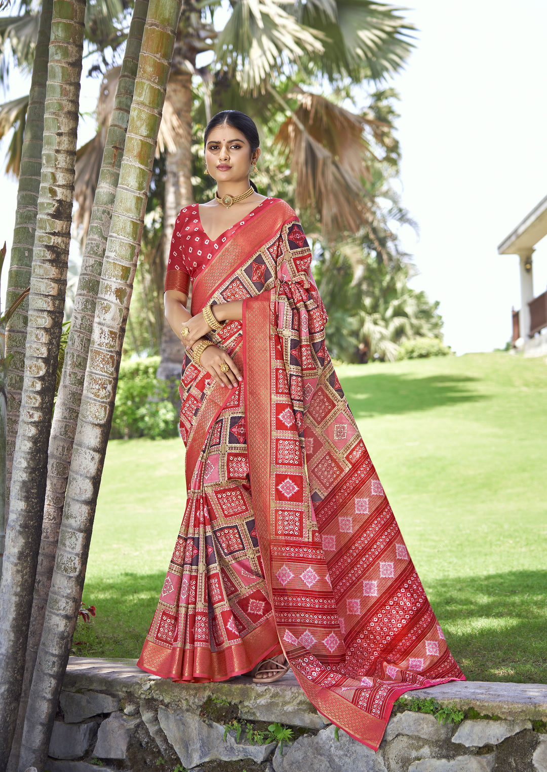 Designer Kalamkari Silk Saree for Weddings | Elegant Printed Traditional Wear