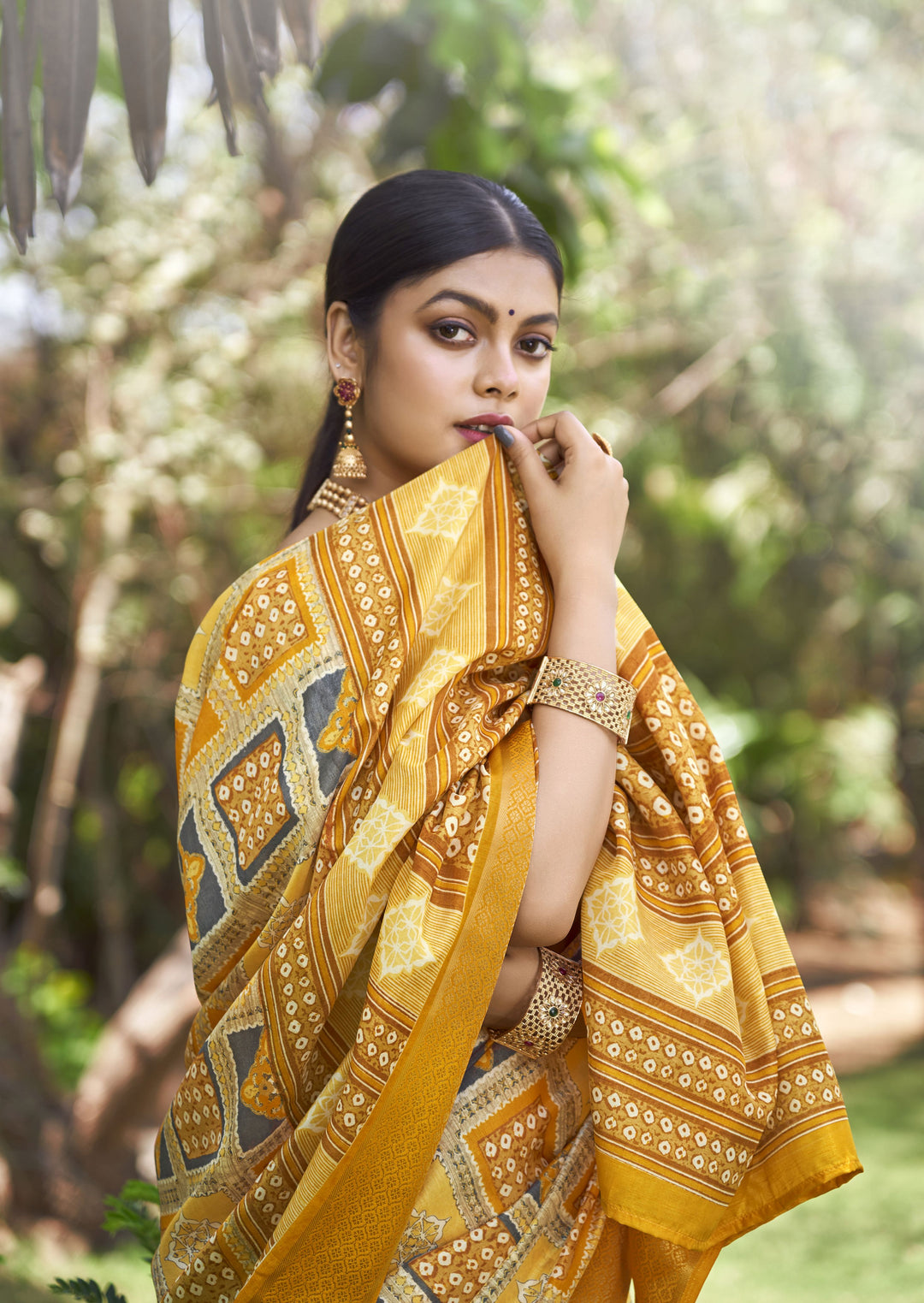 Designer Kalamkari Silk Saree for Weddings | Elegant Printed Traditional Wear