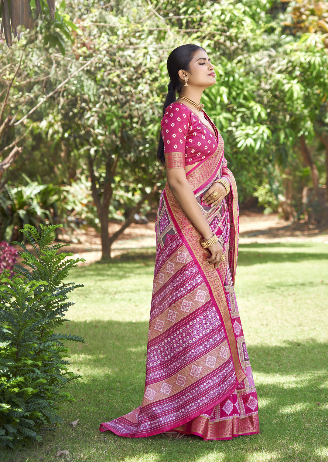 Designer Kalamkari Silk Saree for Weddings | Elegant Printed Traditional Wear