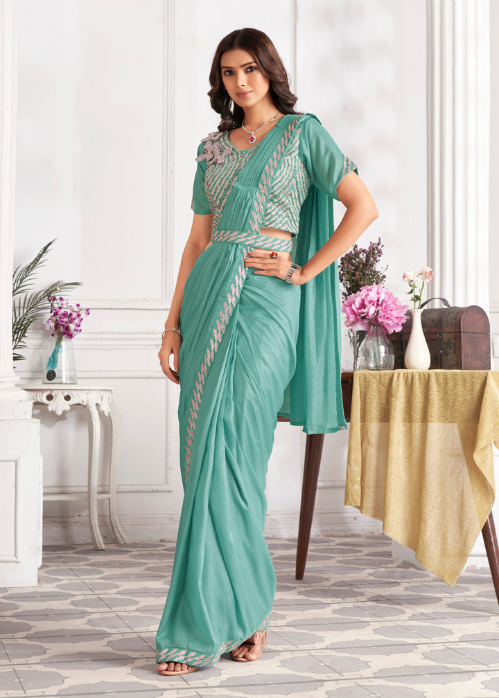 Designer Satin-Silk Saree with Embroidery | Perfect for Weddings & Events