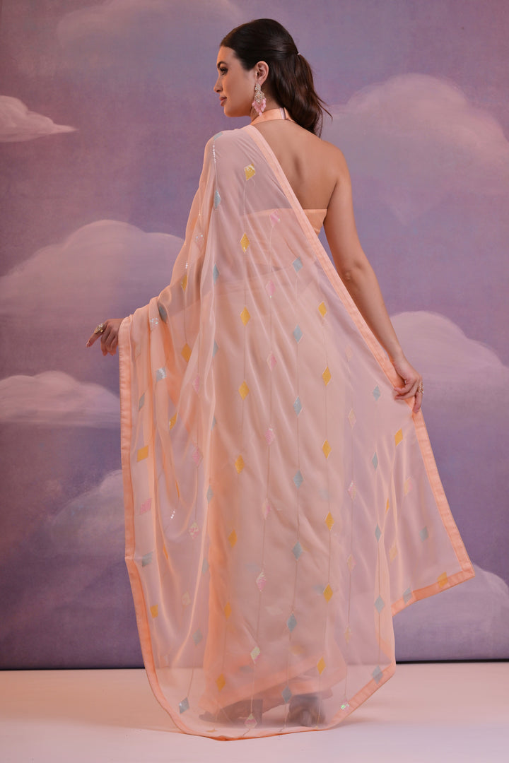 Designer Georgette Saree with Monobanglori Blouse | Wedding & Festive Wear