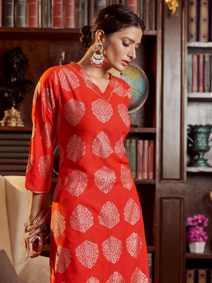 Red Rayon Salwar Kameez for Women | Elegant & Comfortable Ethnic Wear