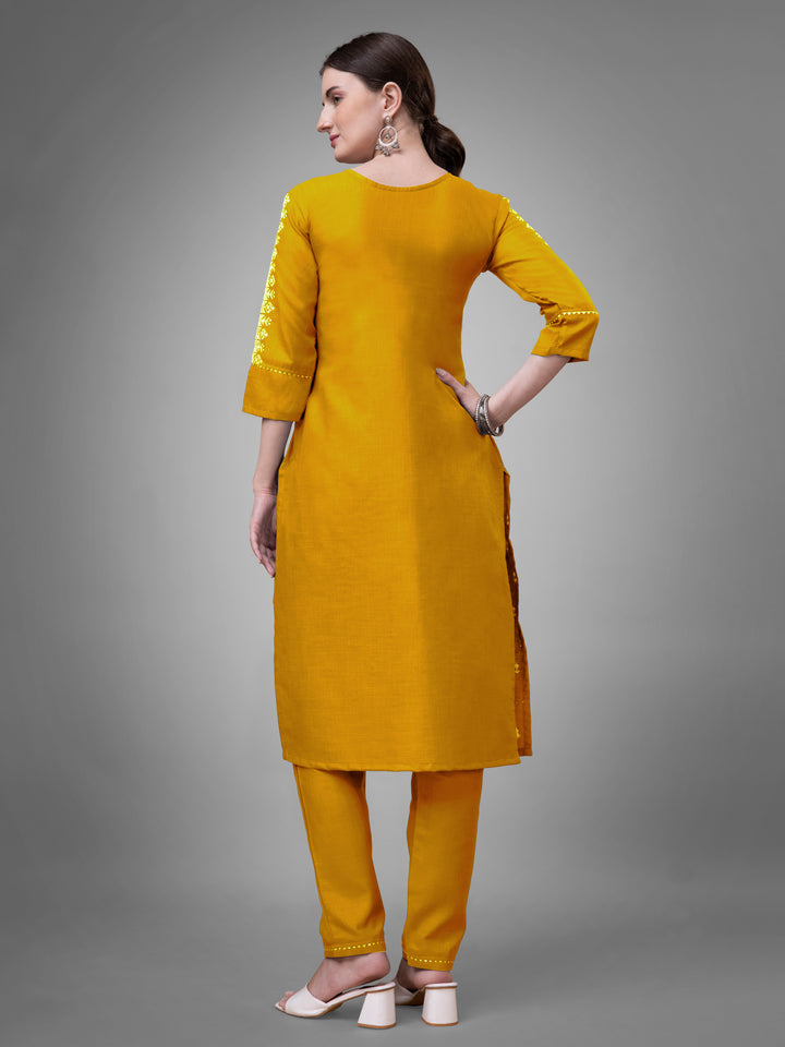 Stylish Kurti Set with Embroidery | Portrait Neck & Matching Bottoms