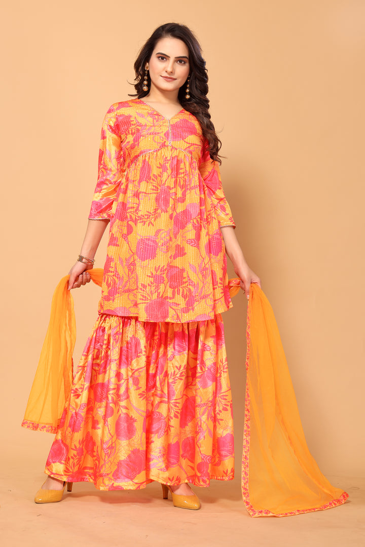 Viscose Chinon Crochet Palazzo Set | Elegant & Comfortable Women's Ethnic Wear