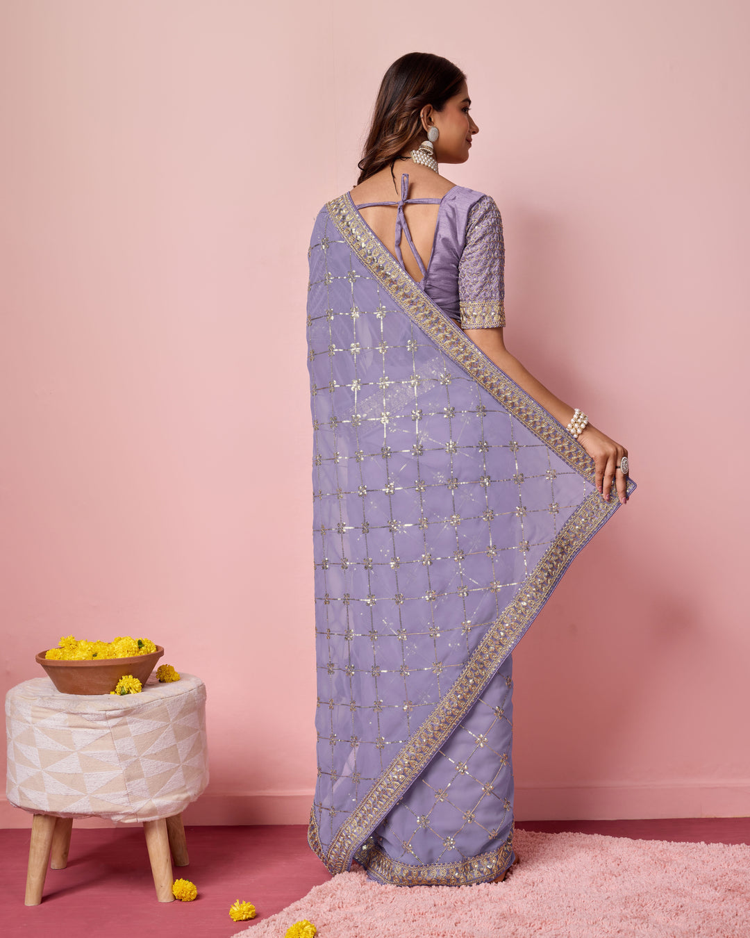 Designer Georgette Saree with Embroidery | Perfect for Weddings & Events