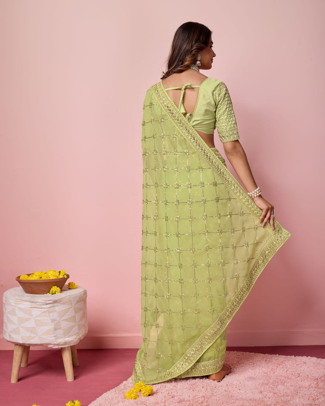 Designer Georgette Saree with Embroidery | Perfect for Weddings & Events