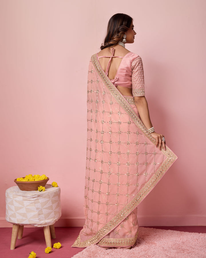 Designer Georgette Saree with Embroidery | Perfect for Weddings & Events