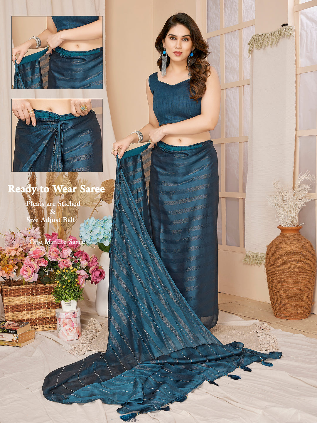 Designer Georgette Saree with Art-Silk Blouse | Swarovski Work for Weddings