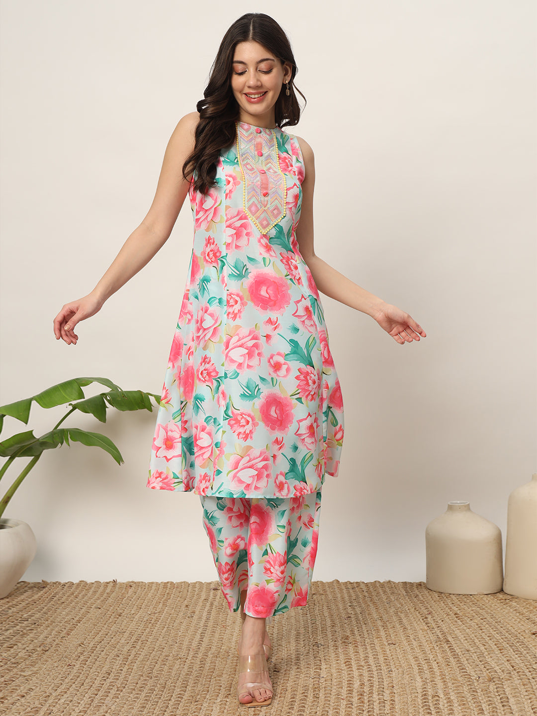 Pink Kurti & Bottom Set | Perfect for Office Wear & Festivals