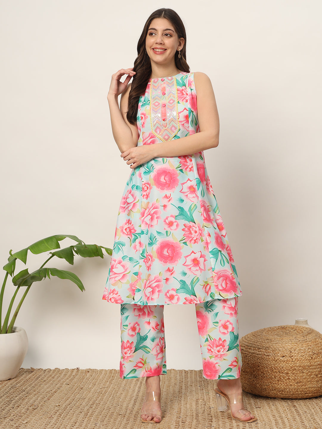 Pink Kurti & Bottom Set | Perfect for Office Wear & Festivals